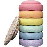 Stapelstein Original grow rainbow pastel 6-tlg. + Balance Board