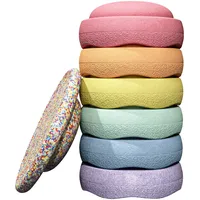 Stapelstein Original grow rainbow pastel 6-tlg. + Balance Board