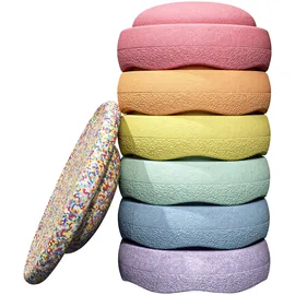 Stapelstein Original grow rainbow pastel 6-tlg. + Balance Board