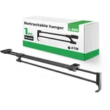 ATM Ausziehbarer Kleiderstab WM-141 – Schrankauszug für Kleiderschrank & Garderobe, Stahl, bis 6 kg, L-500mm Schwarz Matt, Kleiderstange ausziehbar