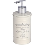 Wenko Seifenspender Home - Flüssigseifen-Spender, Spülmittel-Spender Fassungsvermögen: 0.35 l, Stahl, 8.5 x 16.5 x 7 cm, Creme, Beige, 16.5 x 7 x 8.5 cm