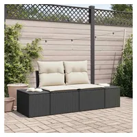 vidaXL Gartensofa Loungesofa schwarz