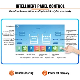 Vevor 8 L x 2 Kommerzielle Slusheis Maschine, Slushgerät mit 26~32 L/Std. Slush Slushy Maschine, 1800 W Slush Maker Maschine 94 kg Slush-Eismaschine Edelstahl Slushy Maschine 570 × 680 × 925 mm