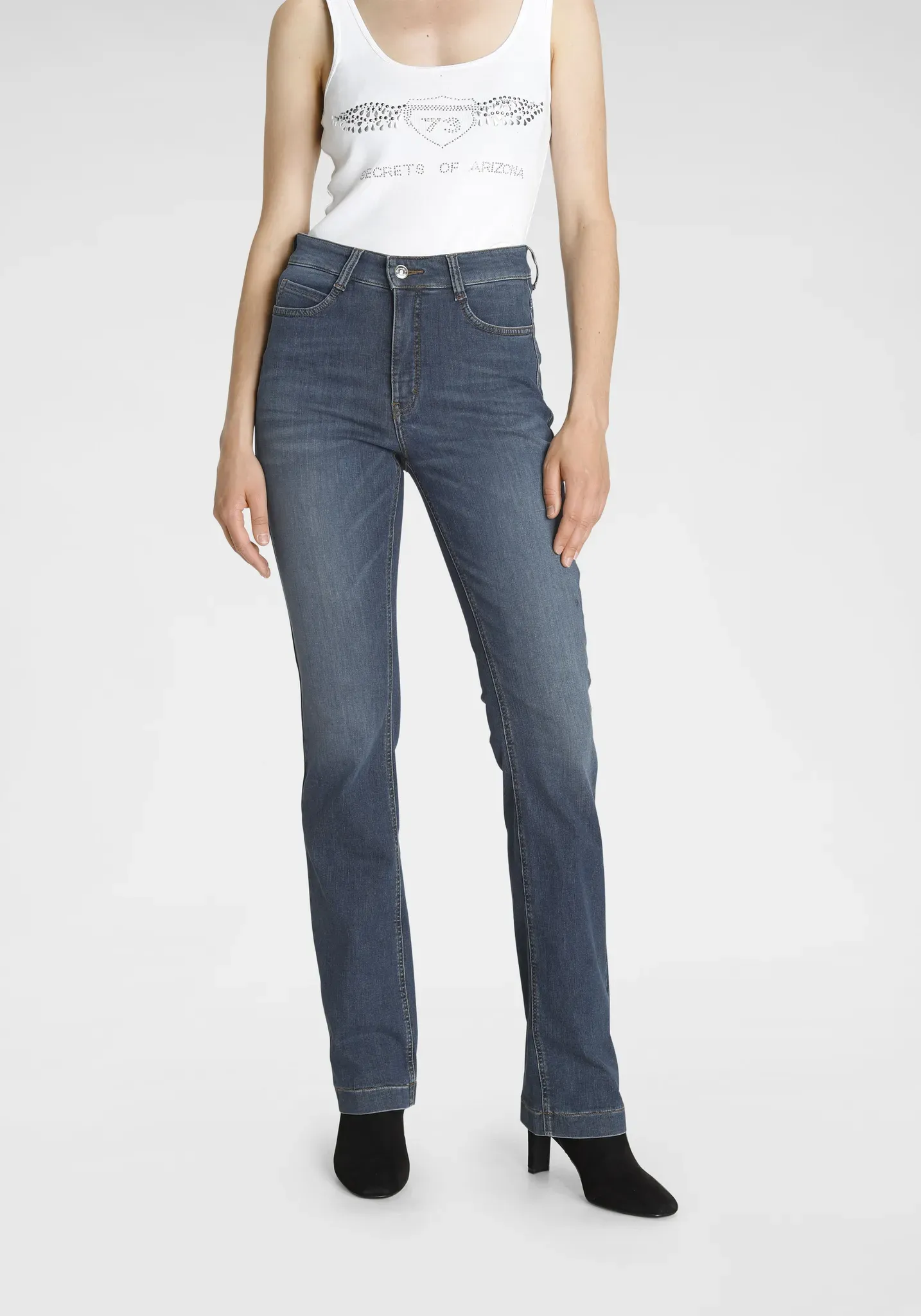 MAC Bootcut-Jeans »Boot«, Brandaktuelle Bootcut-Form MAC basic blue stone 40