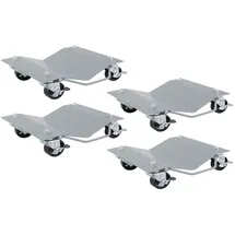 Trutzholm Rangierhilfe für PKW 4 Stück jeweils 680 kg Rangierroller V Form Schwenkgriff 360° drehbar