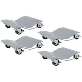 Trutzholm Rangierhilfe für PKW 4 Stück jeweils 680 kg Rangierroller V Form Schwenkgriff 360° drehbar