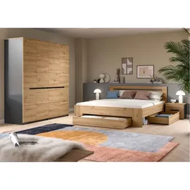 xonox.home Schlafzimmer CANU, Set basaltgrau Artisan Nachbildung - Basaltgrau