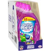 Weißer Riese Color Gel (200 (4 x 50) Waschladungen), Colorwaschmittel extra stark gegen Flecken, Flüssigwaschmittel für frische und saubere Wäsche in leuchtenden Farben
