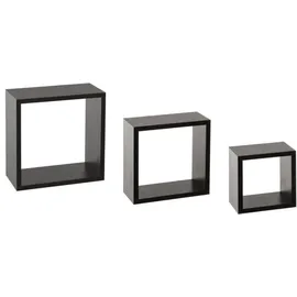 5five simply smart Wandregal 15 x 9 x 15 cm, 20 x 9 x 20 cm, 25 x 9 x 25 cm Schwarz