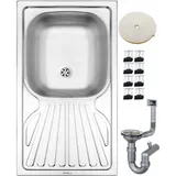 Deante Stahl-Küchenspüle 1 Becken rechts Einbauspüle Edelstahl Handbetätigung 760 x 430 mm