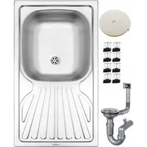 Deante Stahl-Küchenspüle 1 Becken rechts Einbauspüle Edelstahl Handbetätigung 760 x 430 mm