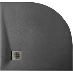 Rundduschwanne SANOTECHNIK "SMC Brausetasse schwarz", schwarz, B:90cm H:2,6cm T:90cm, Duschwannen, Maße: 90x90x2,6cm