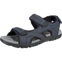 GEOX Herren U Sandal Strada D Riemchensandalen, Blau Navy Dk Grey, 46