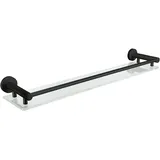 KLEINE WOLKE Ablage Apollo Nero, Wandaccessoire, Farbe Milky, Material: Aluminium, Glas