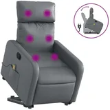 vidaXL Massagesessel mit Aufstehhilfe Kunstleder 89,5 x 95,5 x 0 cm Grau