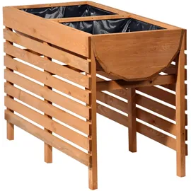 Dobar Doppel Hochbeet 71 x 100 x 50 cm Bernstein/Gelb