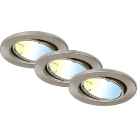Briloner Einbauleuchte 3er Set rund silber