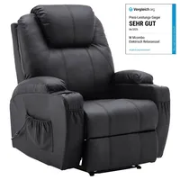MCombo Relaxsessel elektrisch Kunstleder 92 x 109 x 92 cm Schwarz mit Massage- und Heizfunktion
