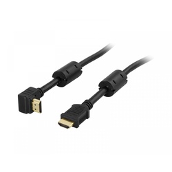 Deltaco Abgewinkelt HDMI Kabel High Speed with Ethernet - Schwarz - 5m