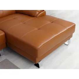 vente-unique Ecksofa - Premium-Leder - Ecke Links - Karamell - excelsiora