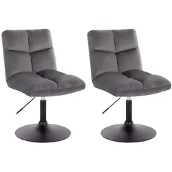 HOME DELUXE Barhocker ACE - Farbe: Samt Hellgrau, Menge: 2