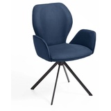 Niehoff Sitzmöbel Colorado Trend-Line Design-Armlehnenstuhl Eisen/Polyester - 180° drehbar Nirvana dunkelblau