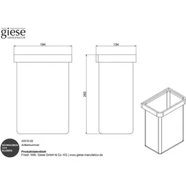 Giese Gästehandtuchkorb mit Stoffeinsatz anthrazit