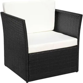 vidaXL Gartensessel mit Fußhocker schwarz