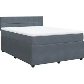 vidaXL Boxspringbett 140 x 200 cm Dunkelgrau