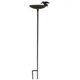 zeitzone Vogeltränke Gartenstecker Vogelbad mit Stab Futterstation Antik-Stil 100cm