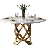 JVmoebel Esstisch Luxus Edelstahl Tisch – Goldener Runder Wohnzimmertisch Hochwertig (Esstisch), Made in Europa weiß