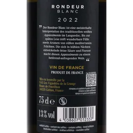 La Grange Rondeur Blanc 2022 - Weißwein / trocken - Frankreich / Languedoc - Grenache Blanc,Vermentino ,Viognier / La Grange