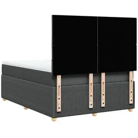 vidaXL Boxspringbett mit Matratze Dunkelgrau 140x200 cm Stoff