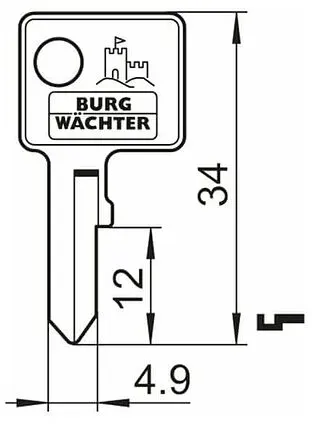 Schlüsselrohling BURG 45 L