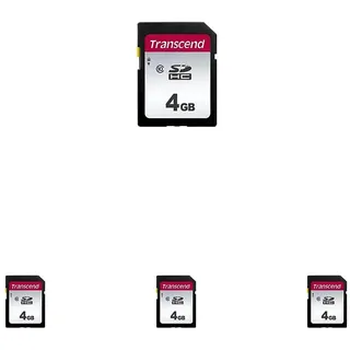 Transcend Highspeed 4GB SDHC Speicherkarte (für Digitalkameras/Photo Box/alltägliche Aufnahmen & Videos/Autoradio) Class 10 TS4GSDC300S (Packung mit 4)