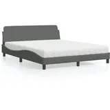 vidaXL Bett mit Matratze – Dunkelgrau, 160x200 cm, Stoff – Komfort & Stil
