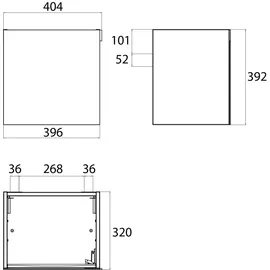 EMCO Waschtisch-Unterschrank 39,6 x 39,2 x 32 cm Schwarz