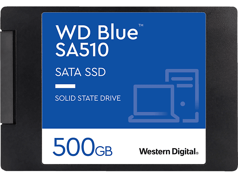 WD Blue SA510 WDS500G3B0A Festplatte, 500 GB SSD SATA 6 Gbps, 2,5 Zoll, intern