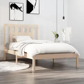 vidaXL Massivholzbett 90 x 200 cm Braun