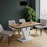 Vicco Esstisch Fenaro, 120 x 80 cm ausziehbar, Schwarz/Weiß/Weiß - Gold