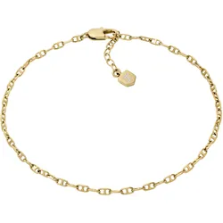 Fußkette FOSSIL "Schmuck Metall Körperschmuck HERITAGE, JA7279710, JA7280040", gold (gelbgoldfarben), Fußkettchen, Metall