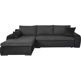 Home Affaire Ecksofa Win L-Form, wahlweise mit Bettfunktion und Bettkasten, schwarz-weiß