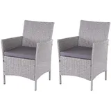 Proregal Andi Gartensessel 59 x 60 x 83 cm grau/anthrazit 2 St.