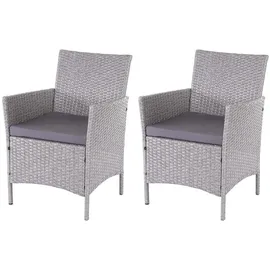 Proregal Andi Gartensessel 59 x 60 x 83 cm grau/anthrazit 2 St.