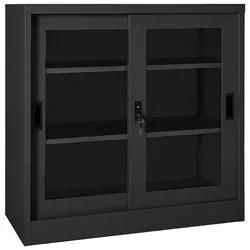 Schrank mit Schiebetür Anthrazit 90x40x90 cm Stahl