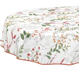 ANRO Wachstuchtischdecke Oval 160 x 140 cm Natur