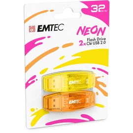 Emtec C410 Neon 32GB, USB-A 2.0, 2er-Pack (ECMMD32GC410P2NEO)