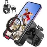 TXWWUS Handyhalterung Fahrrad Lenker, 1S Quick Lock, Motorrad-Fahrrad-Telefon-Halterung Lenker einstellbar kompatibel für iPhone 13 Mini 14 Plus 15 Pro Max 4,7-7,2 Zoll Smartphone (2-teiliges Set)