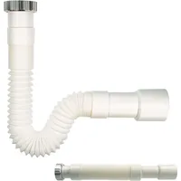 tecuro flexibler Geruchsverschluss 1 1/2 Zoll auf Ø 40/50, ausziehbar 340-740 mm - Weiß