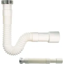 tecuro flexibler Geruchsverschluss 1 1/2 Zoll auf Ø 40/50, ausziehbar 340-740 mm - Weiß